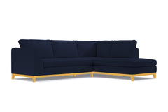 Mulholland Drive 2pc Velvet Sleeper Sectional :: Leg Finish: Natural / Configuration: RAF - Chaise on the Right / Sleeper Option: Memory Foam Mattress