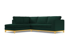 Mulholland Drive 2pc Velvet Sleeper Sectional :: Leg Finish: Natural / Configuration: LAF - Chaise on the Left / Sleeper Option: Deluxe Innerspring Mattress