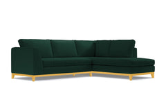 Mulholland Drive 2pc Velvet Sleeper Sectional :: Leg Finish: Natural / Configuration: RAF - Chaise on the Right / Sleeper Option: Deluxe Innerspring Mattress