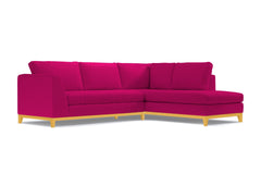 Mulholland Drive 2pc Velvet Sleeper Sectional :: Leg Finish: Natural / Configuration: RAF - Chaise on the Right / Sleeper Option: Memory Foam Mattress
