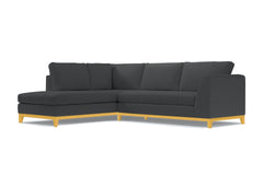 Mulholland Drive 2pc Velvet Sleeper Sectional :: Leg Finish: Natural / Configuration: LAF - Chaise on the Left / Sleeper Option: Deluxe Innerspring Mattress