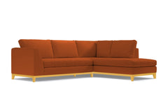 Mulholland Drive 2pc Velvet Sleeper Sectional :: Leg Finish: Natural / Configuration: RAF - Chaise on the Right / Sleeper Option: Memory Foam Mattress