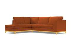 Mulholland Drive 2pc Velvet Sleeper Sectional :: Leg Finish: Natural / Configuration: LAF - Chaise on the Left / Sleeper Option: Memory Foam Mattress