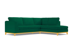 Mulholland Drive 2pc Velvet Sleeper Sectional :: Leg Finish: Natural / Configuration: RAF - Chaise on the Right / Sleeper Option: Deluxe Innerspring Mattress