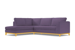 Mulholland Drive 2pc Velvet Sleeper Sectional :: Leg Finish: Natural / Configuration: LAF - Chaise on the Left / Sleeper Option: Deluxe Innerspring Mattress