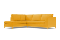 Mulholland Drive 2pc Velvet Sleeper Sectional :: Leg Finish: Natural / Configuration: LAF - Chaise on the Left / Sleeper Option: Memory Foam Mattress
