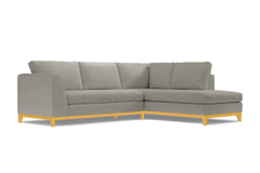 Mulholland Drive 2pc Velvet Sleeper Sectional :: Leg Finish: Natural / Configuration: RAF - Chaise on the Right / Sleeper Option: Memory Foam Mattress