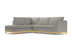 Mulholland Drive 2pc Velvet Sleeper Sectional :: Leg Finish: Natural / Configuration: LAF - Chaise on the Left / Sleeper Option: Deluxe Innerspring Mattress
