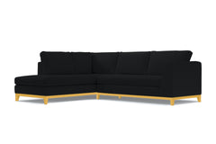Mulholland Drive 2pc Velvet Sleeper Sectional :: Leg Finish: Natural / Configuration: LAF - Chaise on the Left / Sleeper Option: Memory Foam Mattress