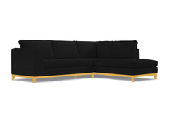 Mulholland Drive 2pc Velvet Sleeper Sectional :: Leg Finish: Natural / Configuration: RAF - Chaise on the Right / Sleeper Option: Deluxe Innerspring Mattress