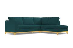 Mulholland Drive 2pc Velvet Sleeper Sectional :: Leg Finish: Natural / Configuration: RAF - Chaise on the Right / Sleeper Option: Deluxe Innerspring Mattress