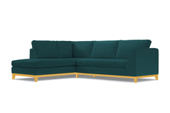 Mulholland Drive 2pc Velvet Sleeper Sectional :: Leg Finish: Natural / Configuration: LAF - Chaise on the Left / Sleeper Option: Deluxe Innerspring Mattress