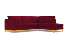 Mulholland Drive 2pc Velvet Sleeper Sectional :: Leg Finish: Natural / Configuration: RAF - Chaise on the Right / Sleeper Option: Deluxe Innerspring Mattress