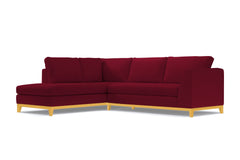 Mulholland Drive 2pc Velvet Sleeper Sectional :: Leg Finish: Natural / Configuration: LAF - Chaise on the Left / Sleeper Option: Memory Foam Mattress