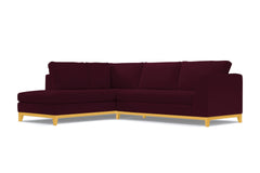 Mulholland Drive 2pc Velvet Sleeper Sectional :: Leg Finish: Natural / Configuration: LAF - Chaise on the Left / Sleeper Option: Memory Foam Mattress