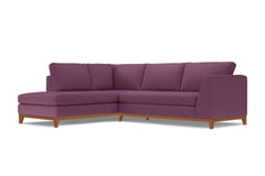 Mulholland Drive 2pc Sleeper Sectional :: Leg Finish: Pecan / Configuration: LAF - Chaise on the Left / Sleeper Option: Memory Foam Mattress