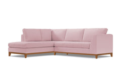 Mulholland Drive 2pc Sleeper Sectional :: Leg Finish: Pecan / Configuration: LAF - Chaise on the Left / Sleeper Option: Memory Foam Mattress