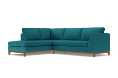 Mulholland Drive 2pc Sleeper Sectional :: Leg Finish: Pecan / Configuration: LAF - Chaise on the Left / Sleeper Option: Memory Foam Mattress