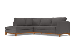 Mulholland Drive 2pc Sleeper Sectional :: Leg Finish: Pecan / Configuration: LAF - Chaise on the Left / Sleeper Option: Memory Foam Mattress