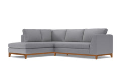 Mulholland Drive 2pc Sleeper Sectional :: Leg Finish: Pecan / Configuration: LAF - Chaise on the Left / Sleeper Option: Memory Foam Mattress