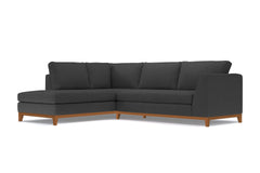 Mulholland Drive 2pc Sleeper Sectional :: Leg Finish: Pecan / Configuration: LAF - Chaise on the Left / Sleeper Option: Memory Foam Mattress