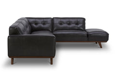 Normandie 2pc Leather Sectional Sofa :: Configuration: RAF - Chaise on the Right