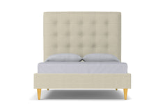 Palmer Upholstered Bed :: Leg Finish: Natural / Size: Queen Size