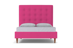 Palmer Upholstered Bed :: Leg Finish: Pecan / Size: Queen Size