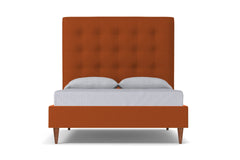Palmer Upholstered Bed :: Leg Finish: Pecan / Size: Queen Size
