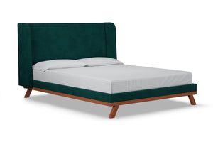 Tatum Upholstered Bed in PEACOCK VELVET - QUEEN