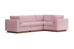 Taylor Plush 4pc Modular L-Sectional Sofa :: Leg Finish: Pecan