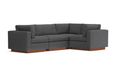 Taylor Plush 4pc Modular L-Sectional Sofa :: Leg Finish: Pecan