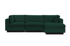Taylor Plush 4pc Modular Chaise Sectional Sofa :: Leg Finish: Espresso