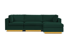 Taylor Plush 4pc Modular Chaise Sectional Sofa :: Leg Finish: Natural