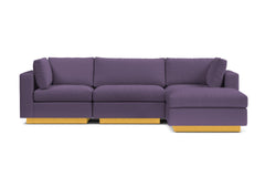 Taylor Plush 4pc Modular Chaise Sectional Sofa :: Leg Finish: Natural