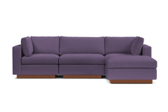 Taylor Plush 4pc Modular Chaise Sectional Sofa :: Leg Finish: Pecan