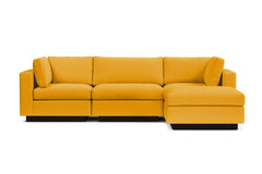 Taylor Plush 4pc Modular Chaise Sectional Sofa :: Leg Finish: Espresso