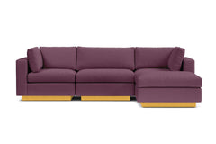 Taylor Plush 4pc Modular Chaise Sectional Sofa :: Leg Finish: Natural