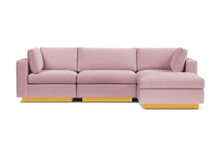 Taylor Plush 4pc Modular Chaise Sectional Sofa :: Leg Finish: Natural