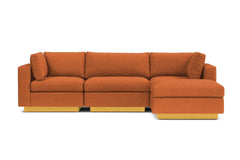 Taylor Plush 4pc Modular Chaise Sectional Sofa :: Leg Finish: Natural