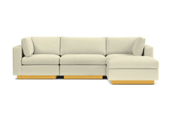 Taylor Plush 4pc Modular Chaise Sectional Sofa :: Leg Finish: Natural