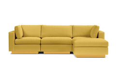 Taylor Plush 4pc Modular Chaise Sectional Sofa :: Leg Finish: Natural
