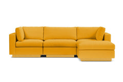 Taylor Plush 4pc Modular Chaise Sectional Sofa :: Leg Finish: Natural