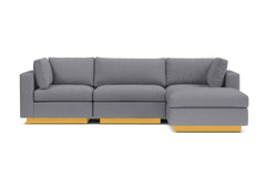 Taylor Plush 4pc Modular Chaise Sectional Sofa :: Leg Finish: Natural