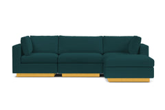 Taylor Plush 4pc Modular Chaise Sectional Sofa :: Leg Finish: Natural