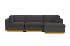 Taylor Plush 4pc Modular Chaise Sectional Sofa :: Leg Finish: Natural