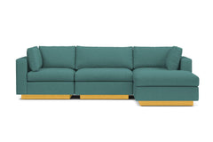 Taylor Plush 4pc Modular Chaise Sectional Sofa :: Leg Finish: Natural