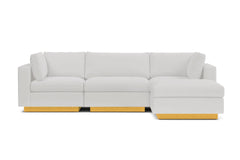 Taylor Plush 4pc Modular Chaise Sectional Sofa :: Leg Finish: Natural