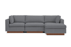 Taylor Plush 4pc Modular Chaise Sectional Sofa :: Leg Finish: Pecan