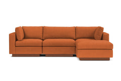 Taylor Plush 4pc Modular Chaise Sectional Sofa :: Leg Finish: Pecan